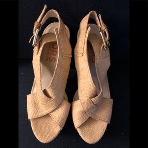 KORS Michael KORS Raffia woven platform heels